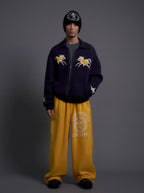 LIBERAFIT Cowboy Star Jacquard Zip Up Cowichan Cardigan