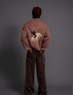 LIBERAFIT Cowboy Star Jacquard Zip Up Cowichan Cardigan