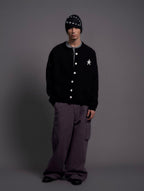 LIBERAFIT Star Jacquard Button Front Cowichan Cardigan