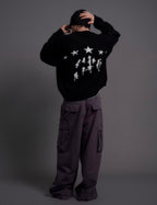 LIBERAFIT Star Jacquard Button Front Cowichan Cardigan