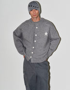 LIBERAFIT Star Jacquard Button Front Cowichan Cardigan