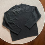 LIBERAFIT V Neck Ribbed Knit Long Sleeve Sweater