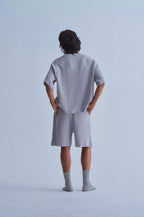 LIBERAFIT V Neck Ribbed Knit Short Sleeve Sweater