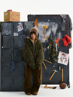 LIBERAFIT Waffle Texture Corduroy Flap Pocket Baggy Cargo Pants