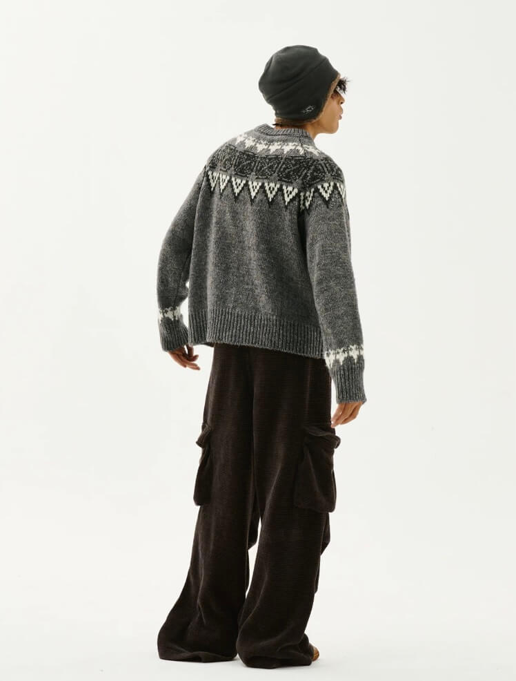 LIBERAFIT Waffle Texture Corduroy Flap Pocket Baggy Cargo Pants