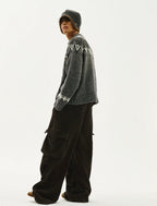 LIBERAFIT Waffle Texture Corduroy Flap Pocket Baggy Cargo Pants