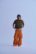LIBERAFIT Dyed Nylon Pleated Flap Pocket Baggy Cargo Pants
