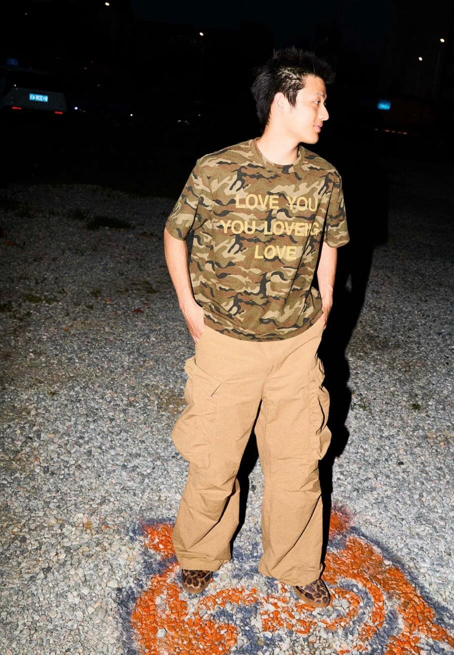 LIBERAFIT Dyed Nylon Pleated Flap Pocket Baggy Cargo Pants