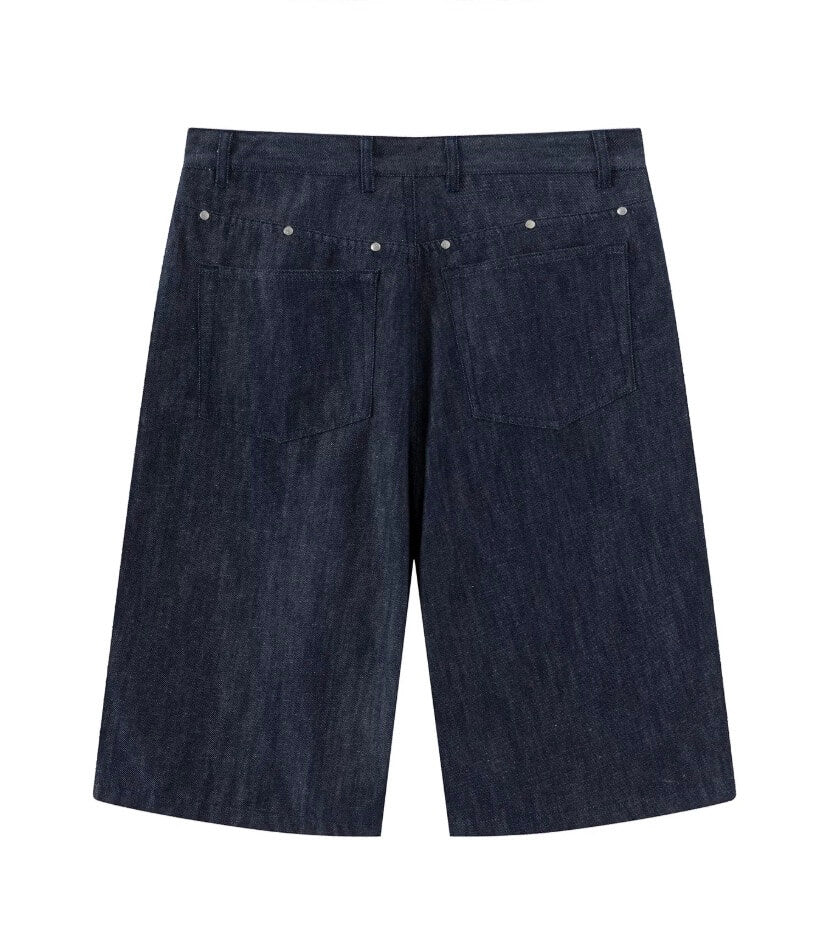 LIBERAFIT Raw Denim Below Knee Shorts