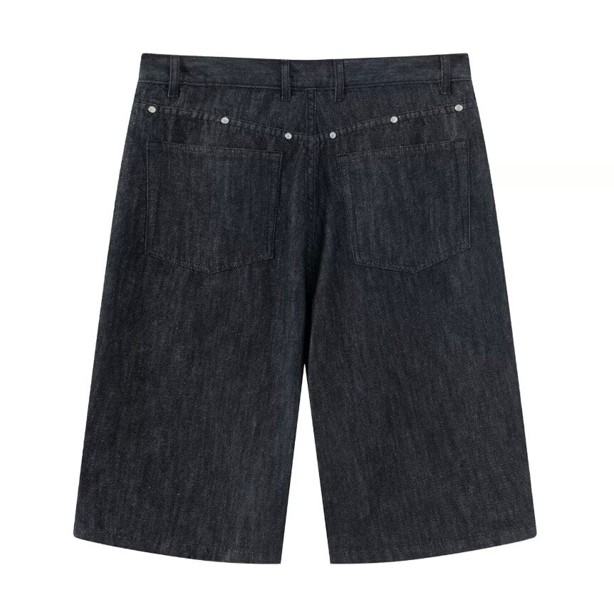 LIBERAFIT Raw Denim Below Knee Shorts