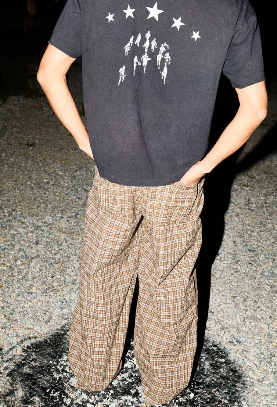 LIBERAFIT Plaid Seersucker Baggy Suit Pants