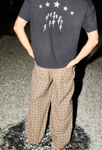 LIBERAFIT Plaid Seersucker Baggy Suit Pants