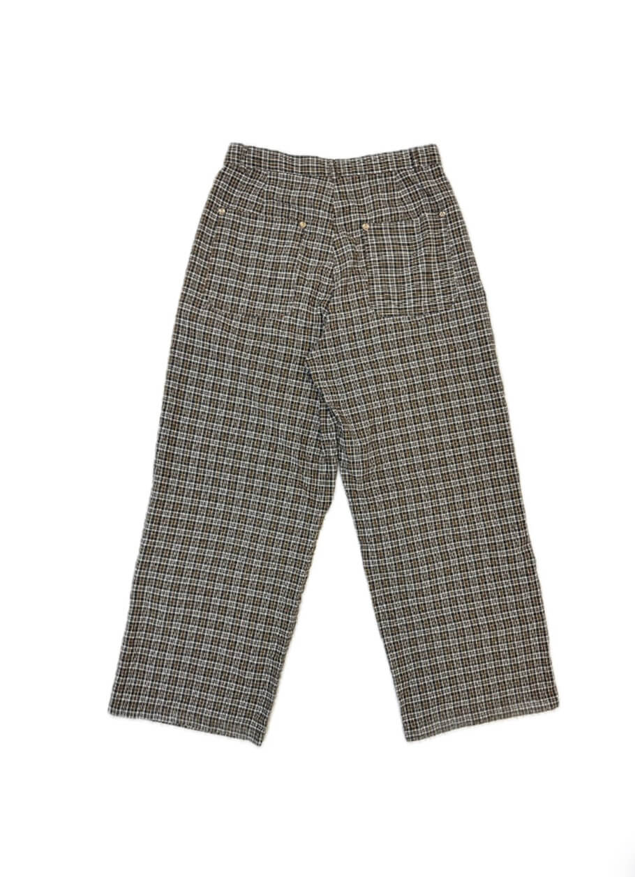 LIBERAFIT Plaid Seersucker Baggy Suit Pants