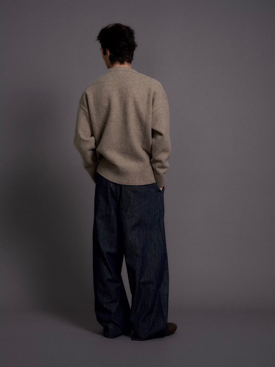 LIBERAFIT Raw Denim Pleated Dress Baggy Jeans
