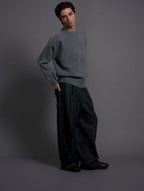 LIBERAFIT Raw Denim Pleated Dress Baggy Jeans