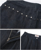 LIBERAFIT Raw Denim Pleated Dress Baggy Jeans