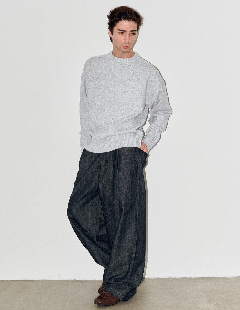 LIBERAFIT Raw Denim Pleated Dress Baggy Jeans