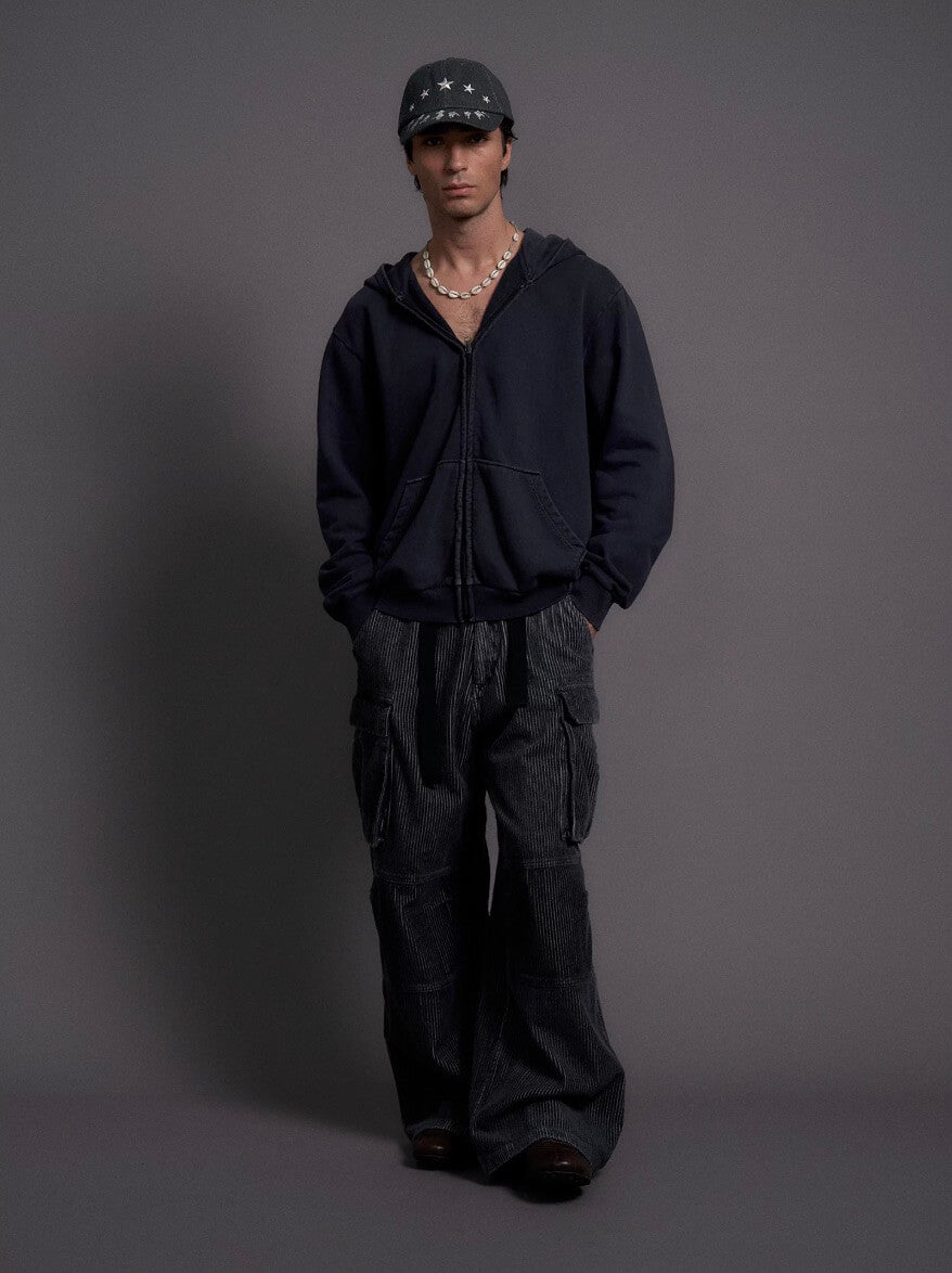 LIBERAFIT Vintage Corduroy Flap Pocket Baggy Cargo Pants