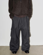 LIBERAFIT Wool Blend 3D Flap Pocket Baggy Cargo Pants