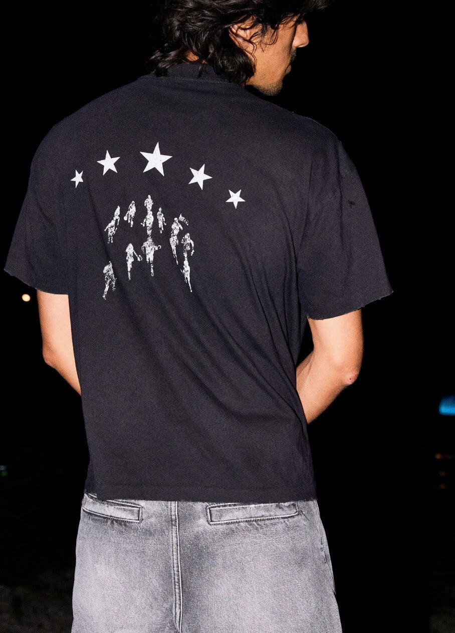 LIBERAFIT Star Graphic Vintage Dyed Distressed Tee
