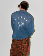LIBERAFIT Star Graphic Vintage Dyed Distressed Long Sleeve Tee