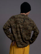 LIBERAFIT Vintage Camo Leopard Waffle Star Embroidered Long Sleeve Tee