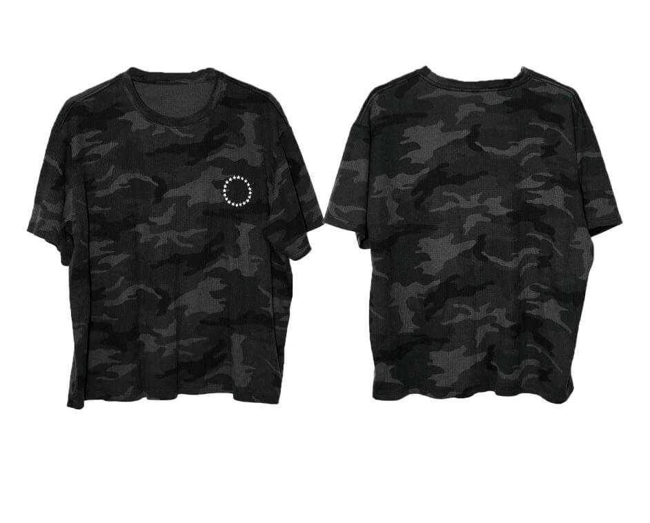 LIBERAFIT Vintage Camo Leopard Waffle Star Embroidered Tee