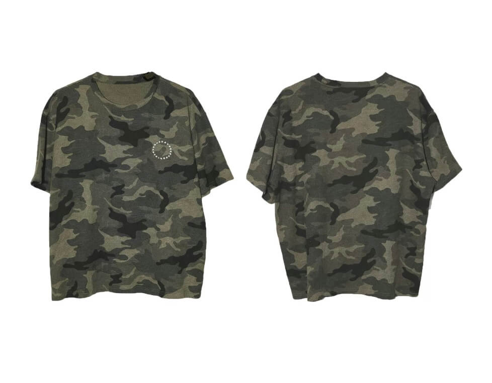 LIBERAFIT Vintage Camo Leopard Waffle Star Embroidered Tee