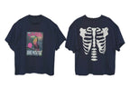 LIBERAFIT Vintage Poster and Skeleton Print Graphic Tee