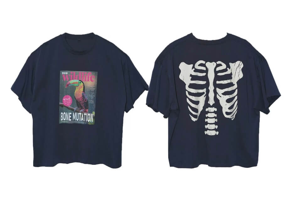 LIBERAFIT Vintage Poster and Skeleton Print Graphic Tee