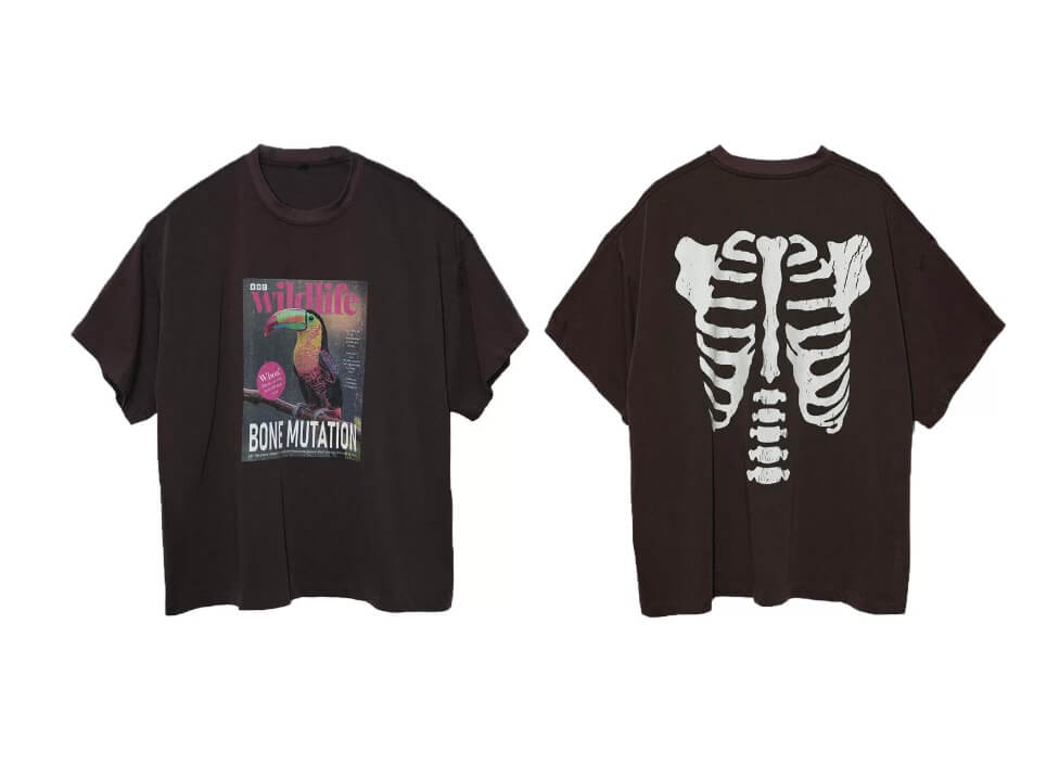 LIBERAFIT Vintage Poster and Skeleton Print Graphic Tee