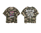 LIBERAFIT Vintage Poster and Skeleton Print Graphic Tee