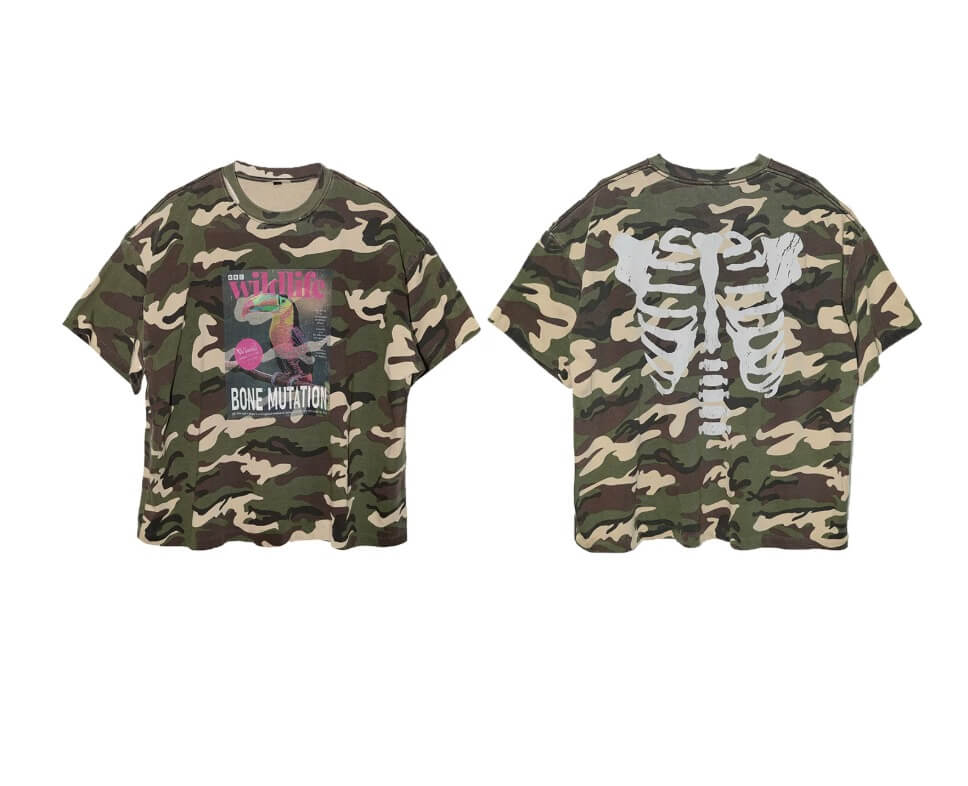 LIBERAFIT Vintage Poster and Skeleton Print Graphic Tee