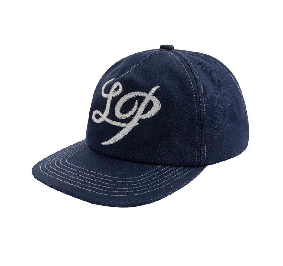 LIBERAFIT Chain Stitch Embroidered Denim Trucker Hat