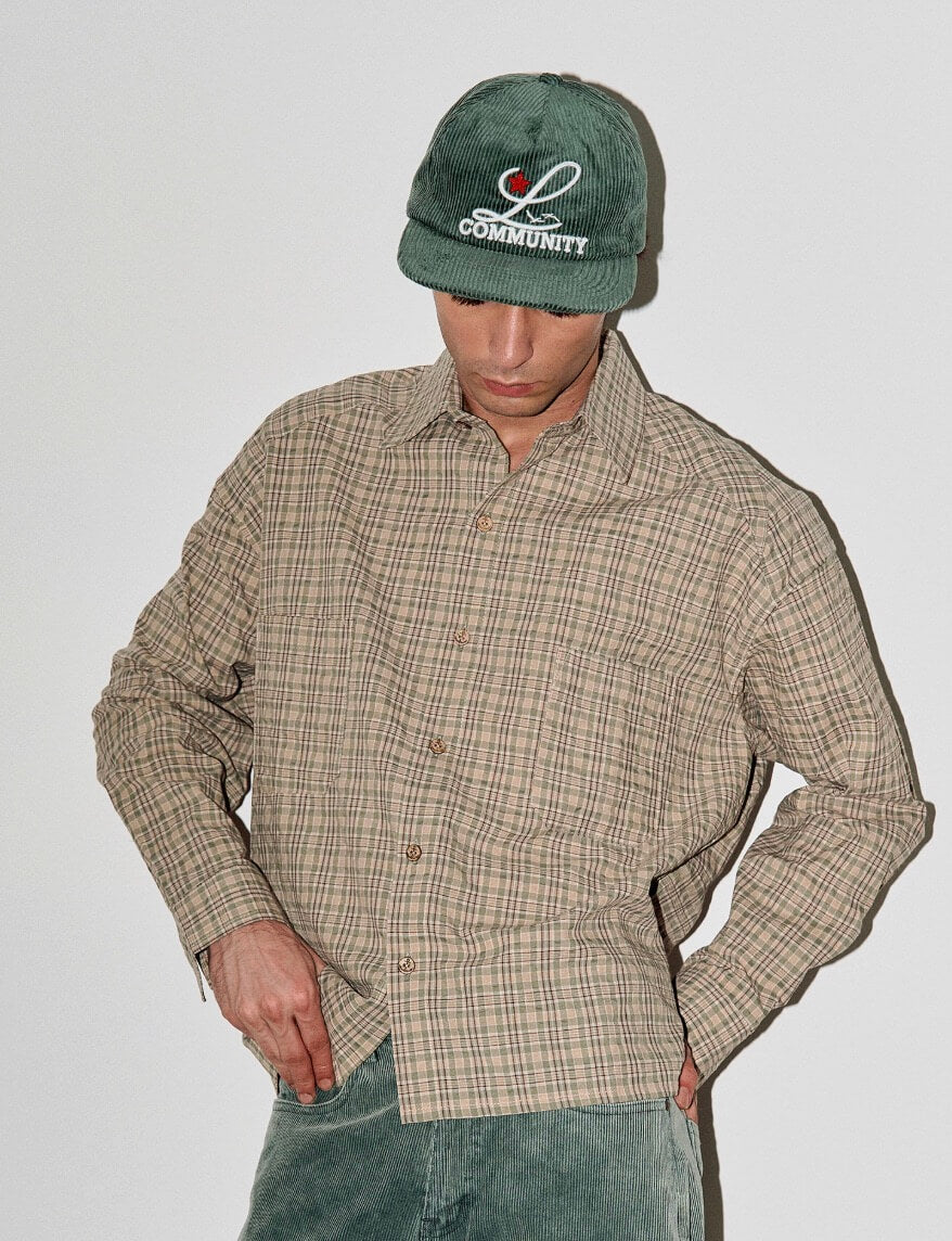 LIBERAFIT 3D Chain Stitch Embroidered Corduroy Trucker Hat