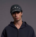 LIBERAFIT Star Embroidered and Printed Denim Baseball Cap