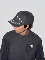 LIBERAFIT Star Embroidered and Printed Denim Baseball Cap