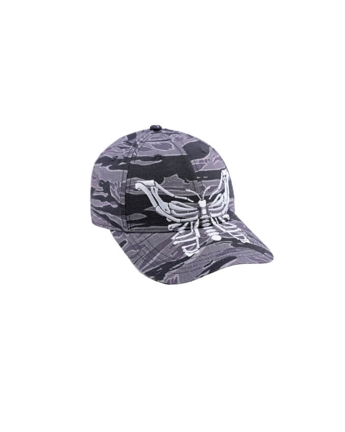 LIBERAFIT Skeleton Butterfly Embroidered Camo Racing Cap