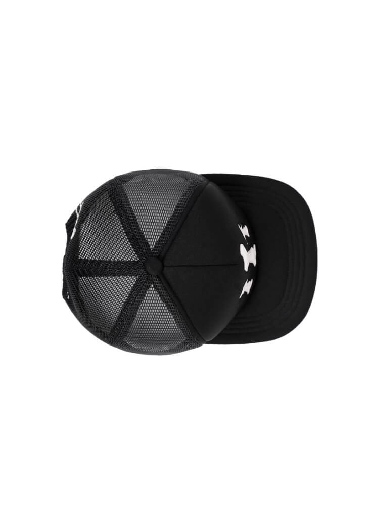 LIBERAFIT Crossbones Leather Patch Trucker Cap