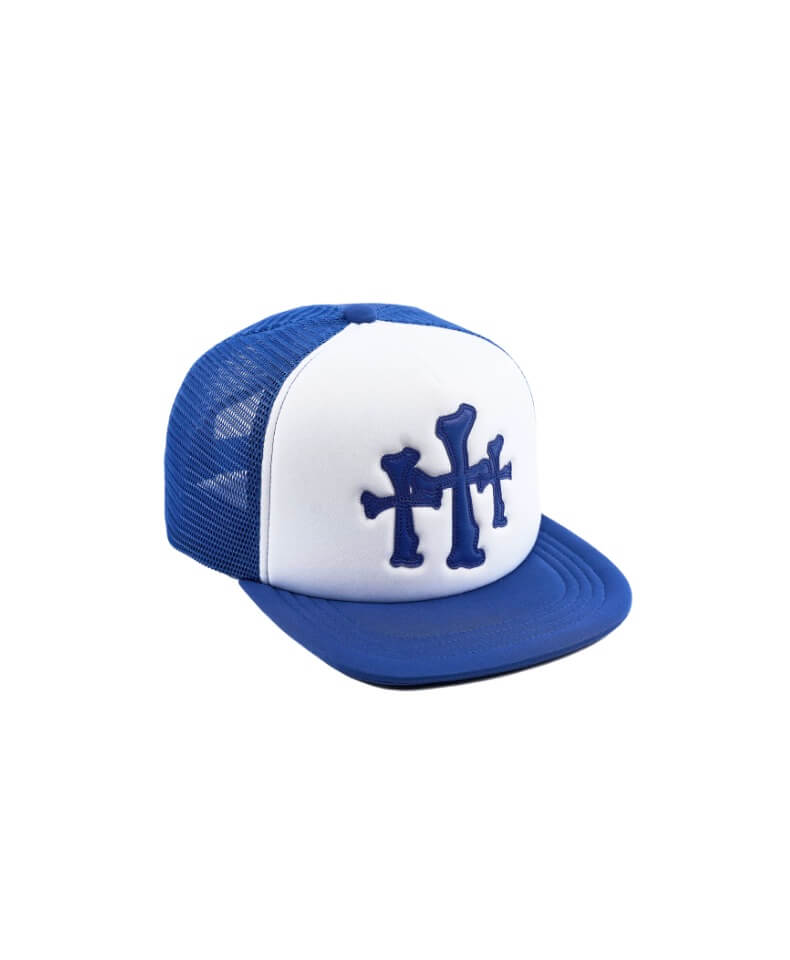 LIBERAFIT Crossbones Leather Patch Trucker Cap
