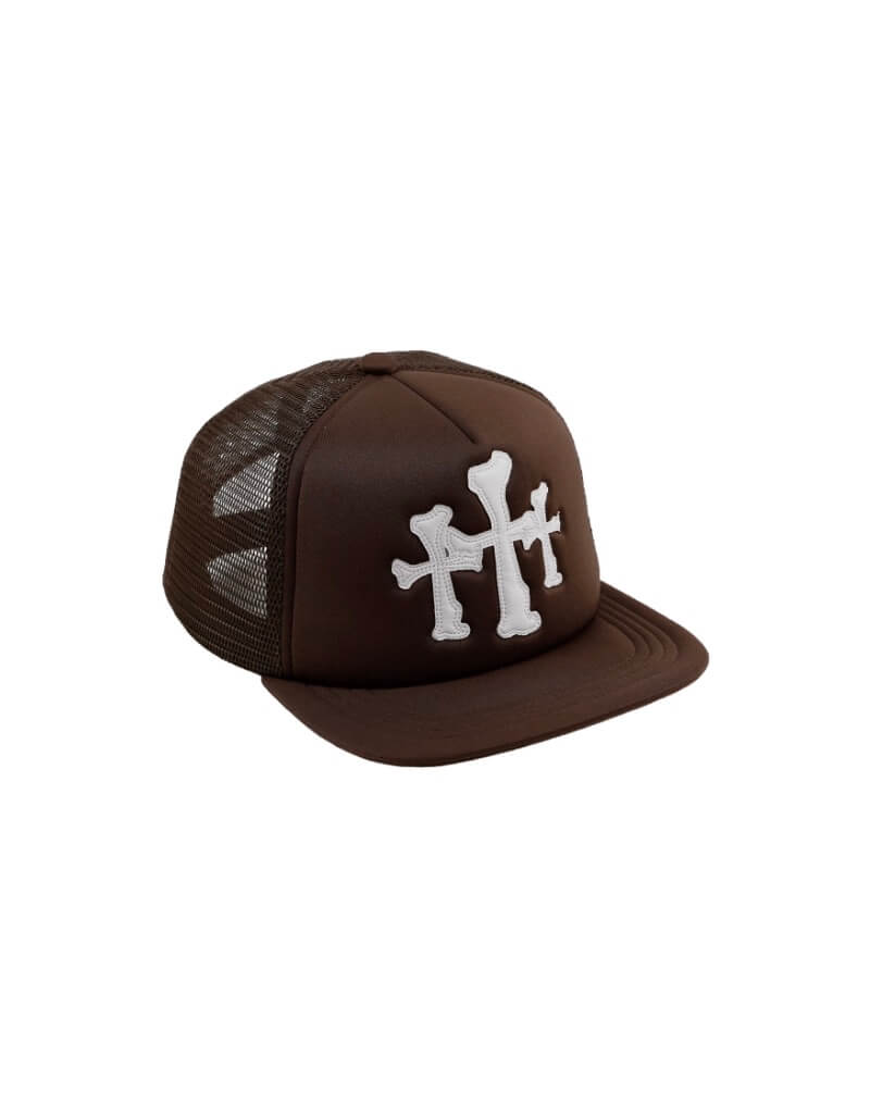 LIBERAFIT Crossbones Leather Patch Trucker Cap