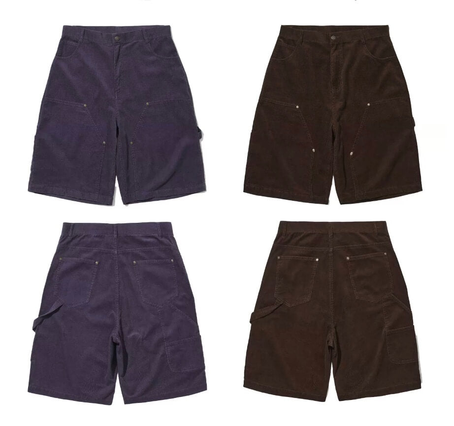 LIBERAFIT Double Knee Patch Corduroy Shorts