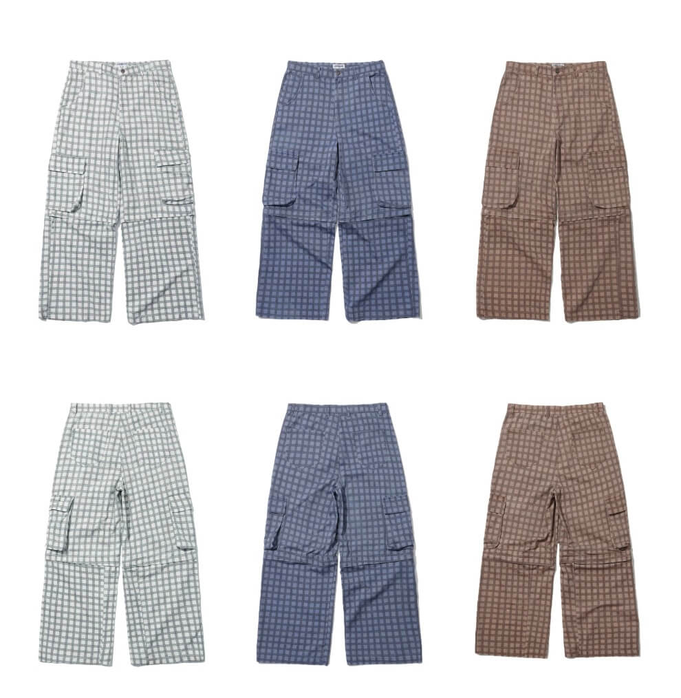 LIBERAFIT Checkered 3D Patch Pocket Zip Off Cargo Pants