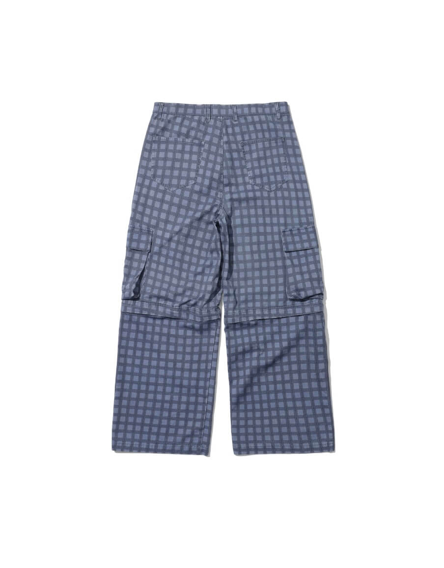 LIBERAFIT Checkered 3D Patch Pocket Zip Off Cargo Pants