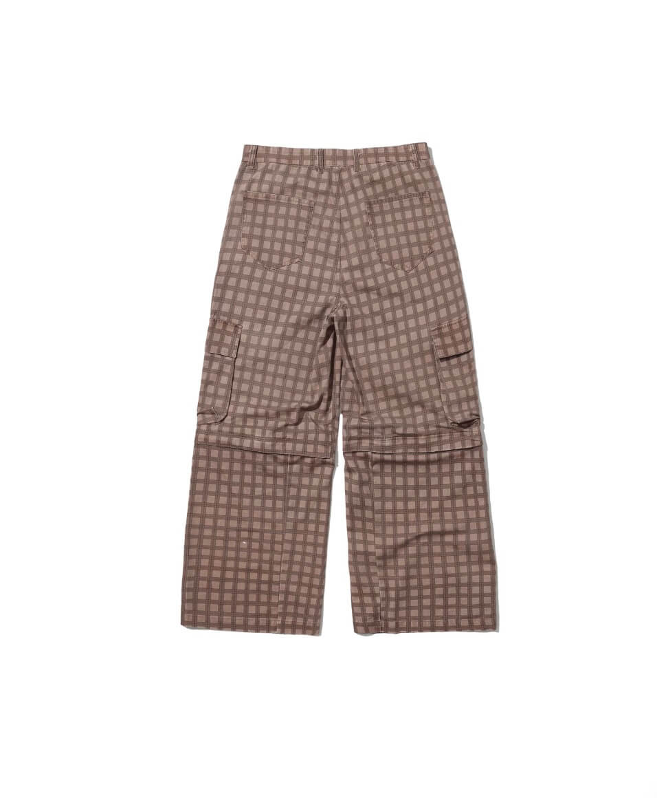LIBERAFIT Checkered 3D Patch Pocket Zip Off Cargo Pants