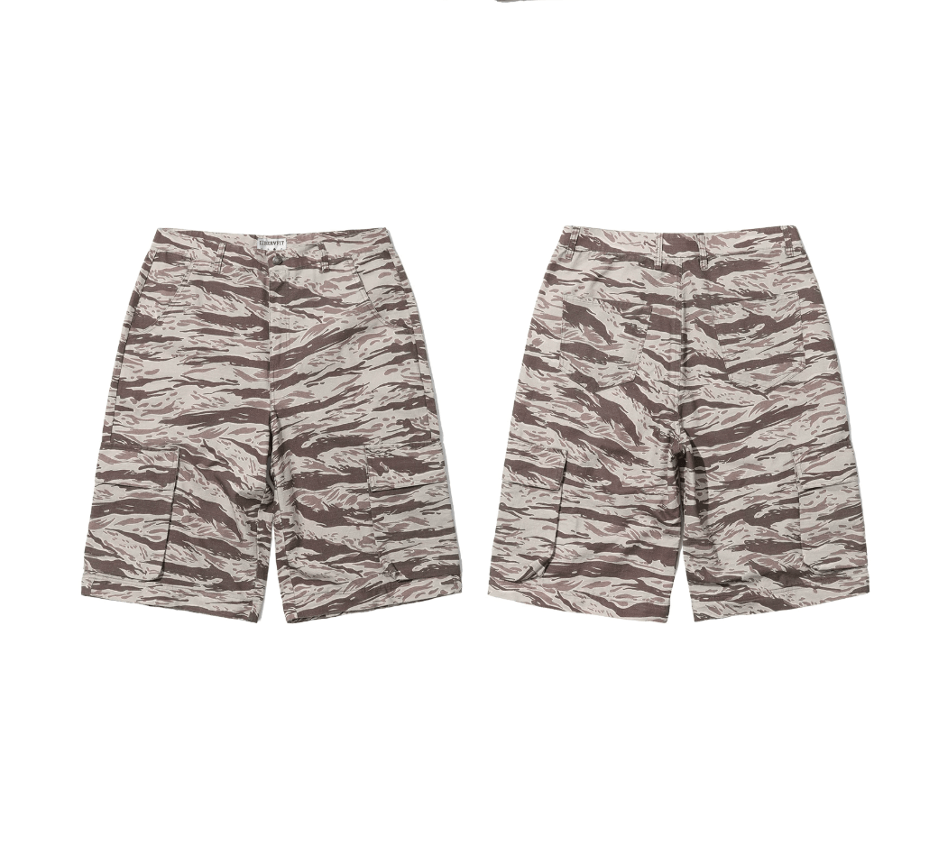 LIBERAFIT Tiger Camo 3D Patch Pocket Zip Off Cargo Pants