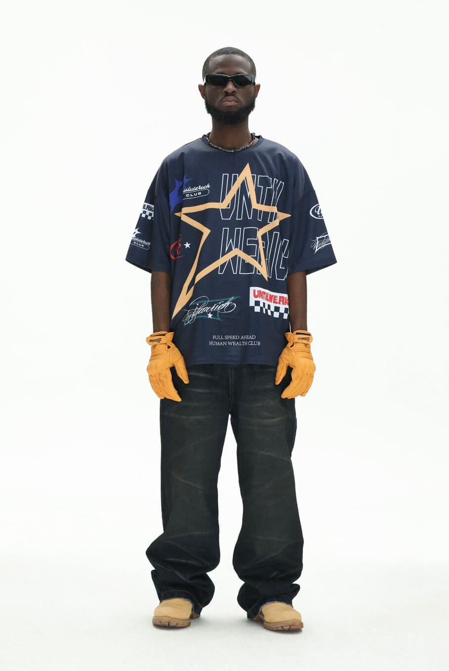 UNTILWERICH Star Print Short Sleeve Mesh Hockey Jersey