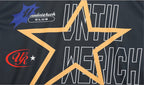 UNTILWERICH Star Print Short Sleeve Mesh Hockey Jersey