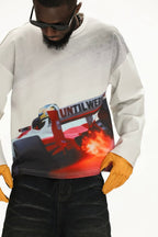 UNTILWERICH Racing Graphic Waffle Long Sleeve Tee