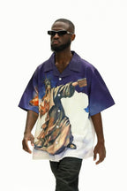 UNTILWERICH Statue of Liberty Graphic Short Sleeve Shirt